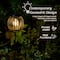 Glitzhome® 32.25" Black Metal Stripes Solar Powered Outdoor Lantern